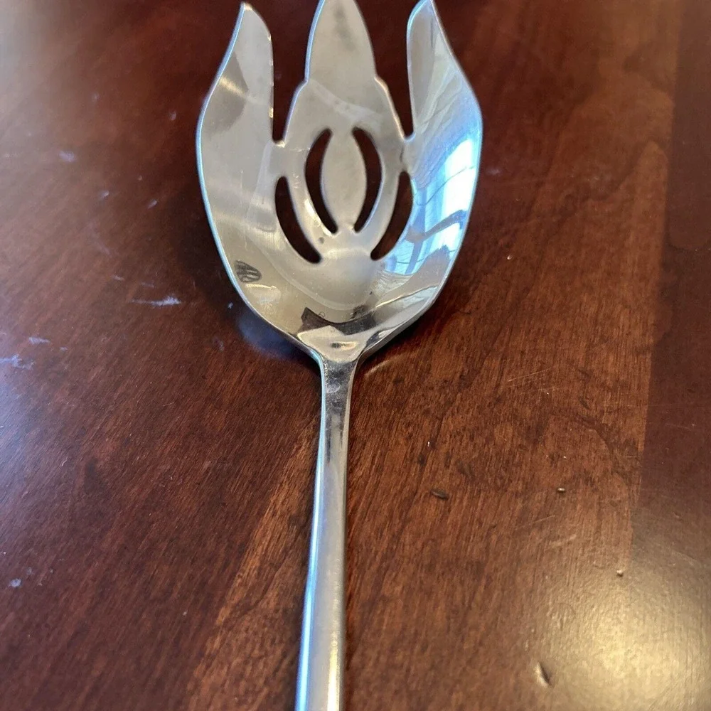 Temp-tations Serving Fork Spoon Spork Silver 11.5 Inch Floral Stainless Steel